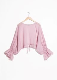 Cotton Fabric Bell Sleeve Women Blouse