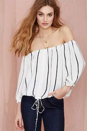 Lancai garment product summer design ladies off shoulder blouse