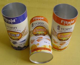 Customized Recycled Food Grade Paper Tube / Can Containers with Aliuminium Foil Interior