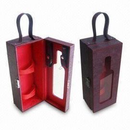 Customized Small Cardboard Wine Packaging Gift Box with PU Leather Handle
