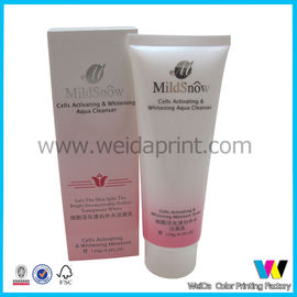 Pink Face Cream / Perfume / Facial Cleanser Packaging Box Support PMS / CMYK Printing