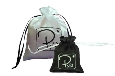 Black & White Satin Drawstring Pouch  ,  Mini Satin Drawstring Bags