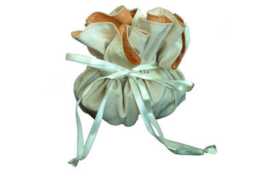 Mini Double Layer Satin Drawstring Pouch Bag , Eco-Friendly Fabric