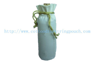 Perfume White Pu Leather Drawstring Pouch Waterproof With Cord