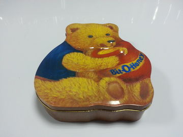 Custom Tin Candy Containers , Bear-Shaped Candy Packaging Box