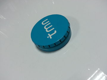 Blue Metal Food Grade Tin Containers , Gear Lid Candy Packaging Box