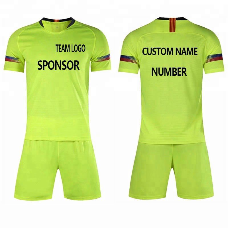 2018 2019 New Design Custom Own Logo Blank Soccer Jersey Green Football Kit