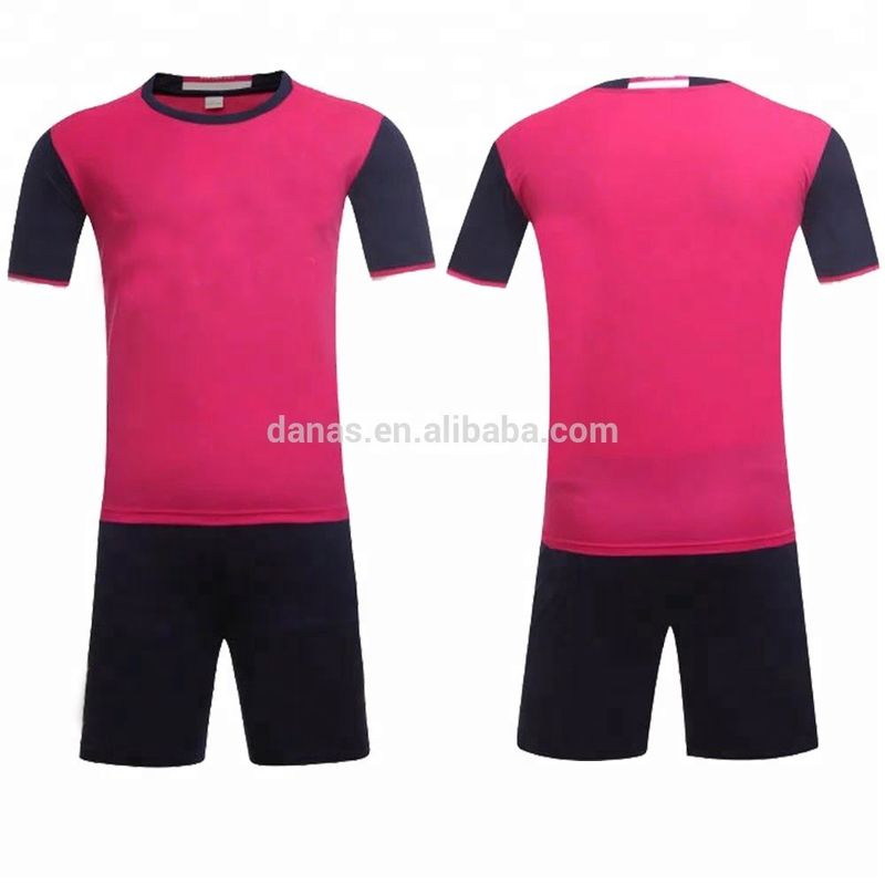 Factory Direct Sale Cheap Quick Dry Black And Red Soccer Jersey Set