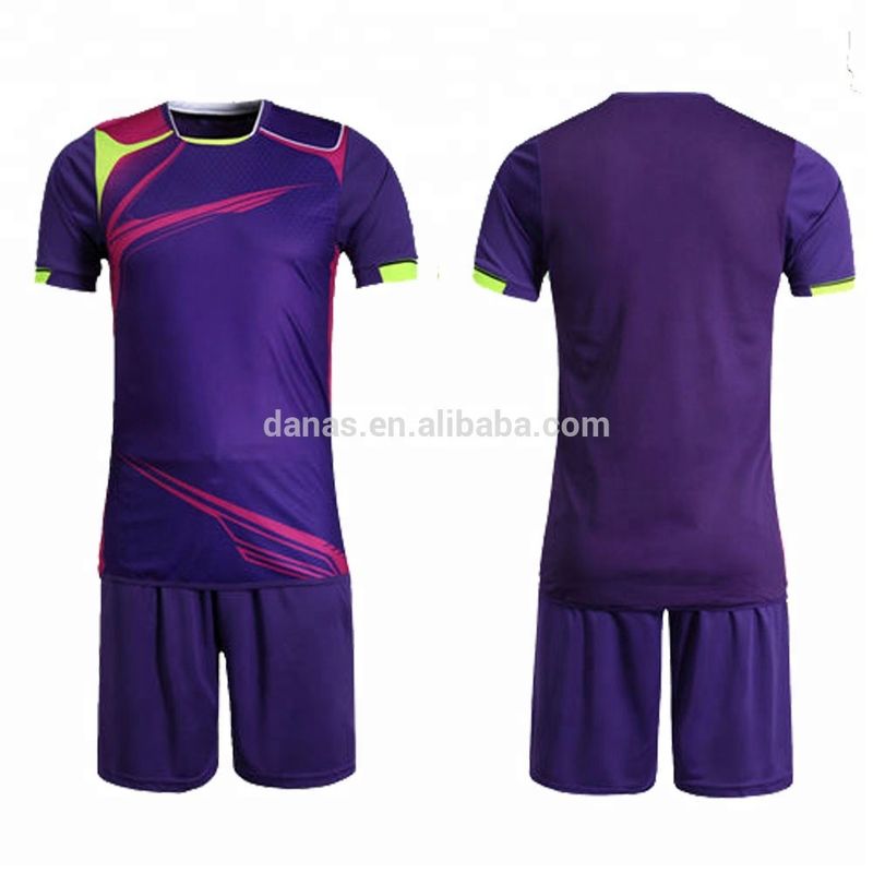 Latest football team uniform customized 100% polyester plain soccer jersey