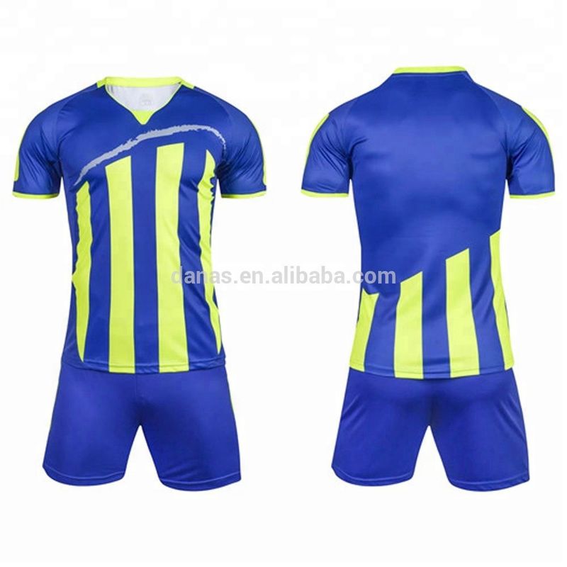 Sublimation Striped New Design Print Your Logo Team Blank Soccer Jersey Set