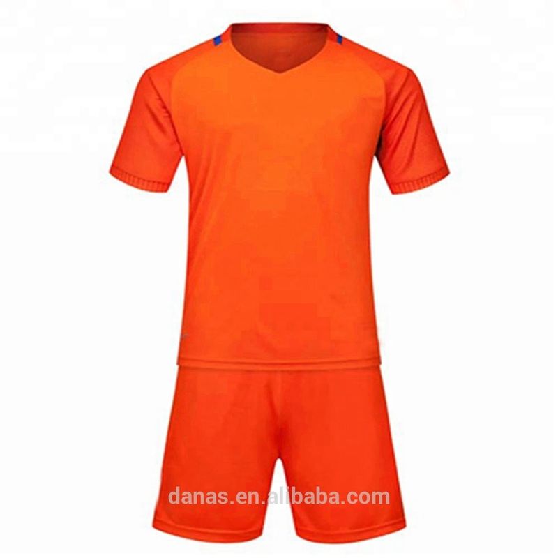 Sports Wear Custom Team Club Orange Soccer Jersey Kit