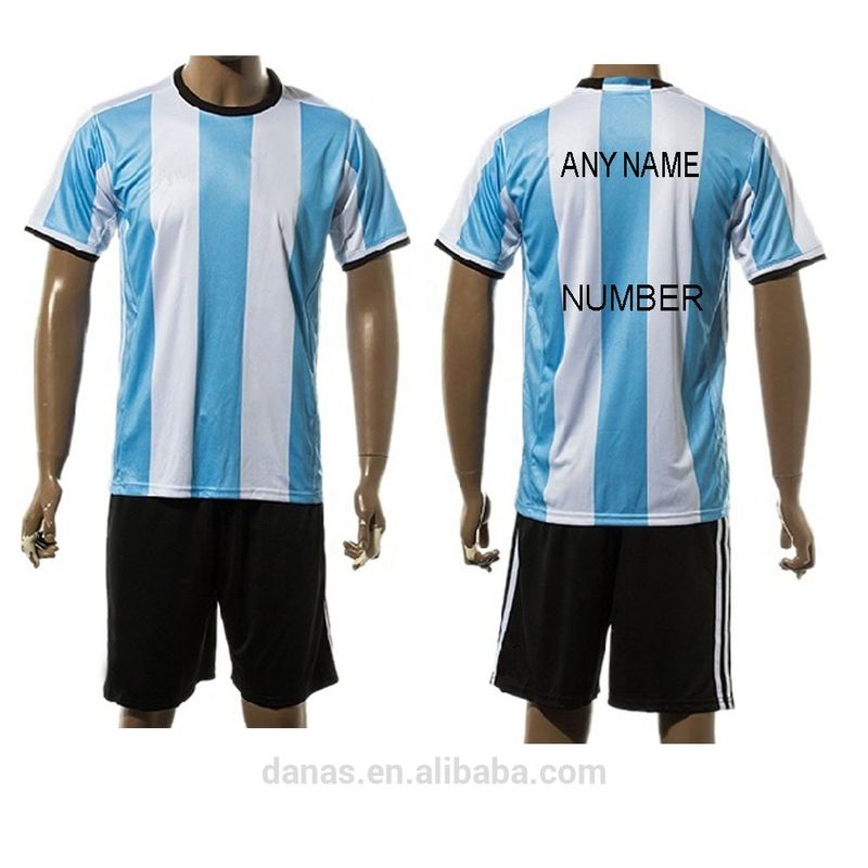 White and blue strips wholesale custom soccer jersey futblol camiseta argentina