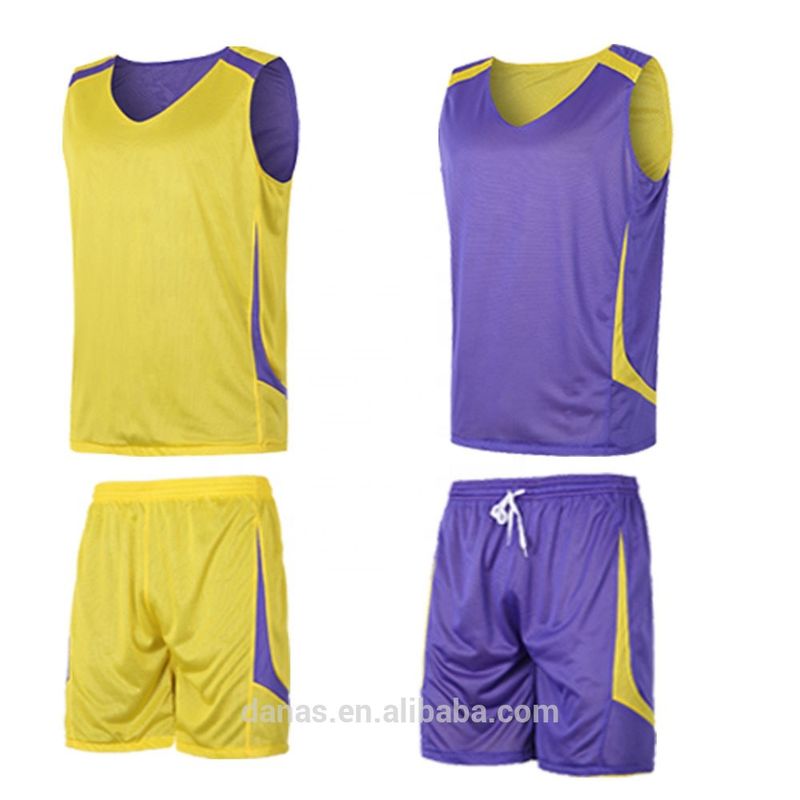 Cheap good quality custom reversible basketball uniform design 2019 chinese supplier
