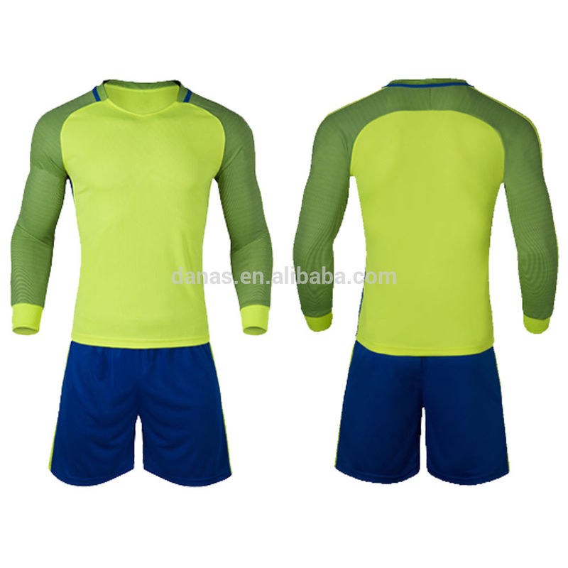 Polyester cheap plain soccer jersey long sleeve uniforms