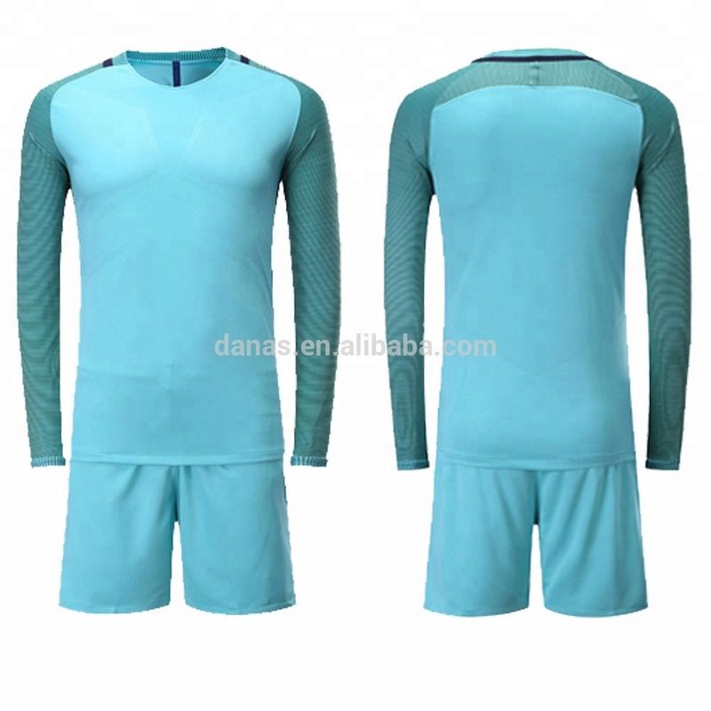 Custom Your Own Best Design Blue Soccer Jersey Long Sleeve