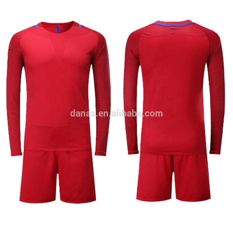 OEM Original Quality Long Sleeve Cool Red Soccer Jersey Football Uniform