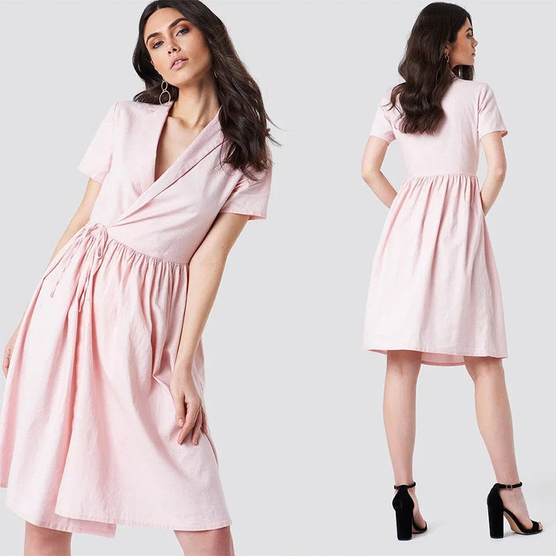 2018 New Arrivals Women Overlapped Midi Dress