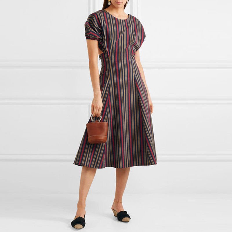 Clothes Women Ladies Striped Women Maxi Dress