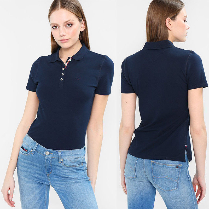 Wholesale Summer Fashion Polo shirt Women Clothing Tops With Button