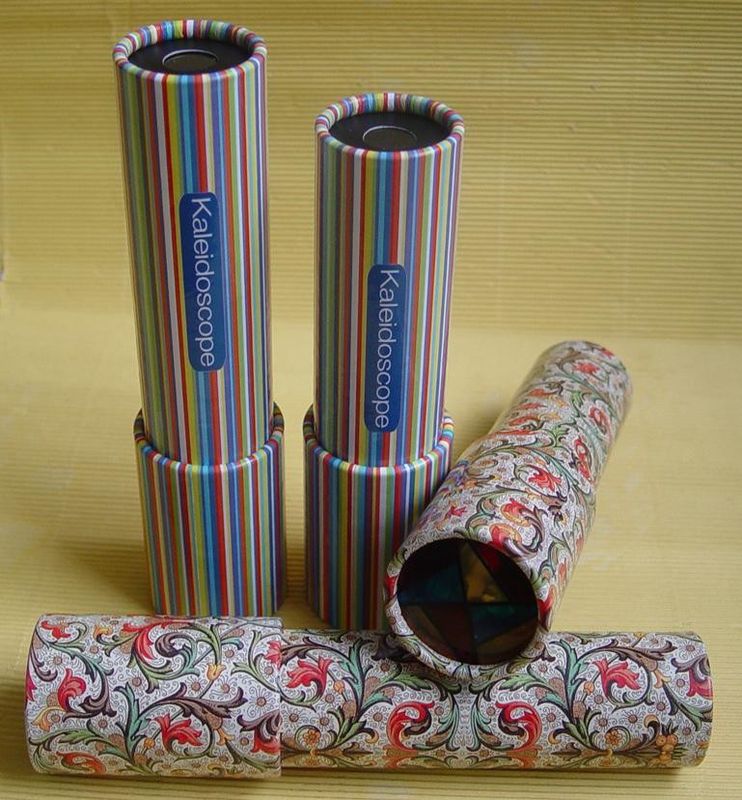 Flexible Cylinder Tube Holiday Gift for Children Paper Kaleidoscope with CMYK Printing