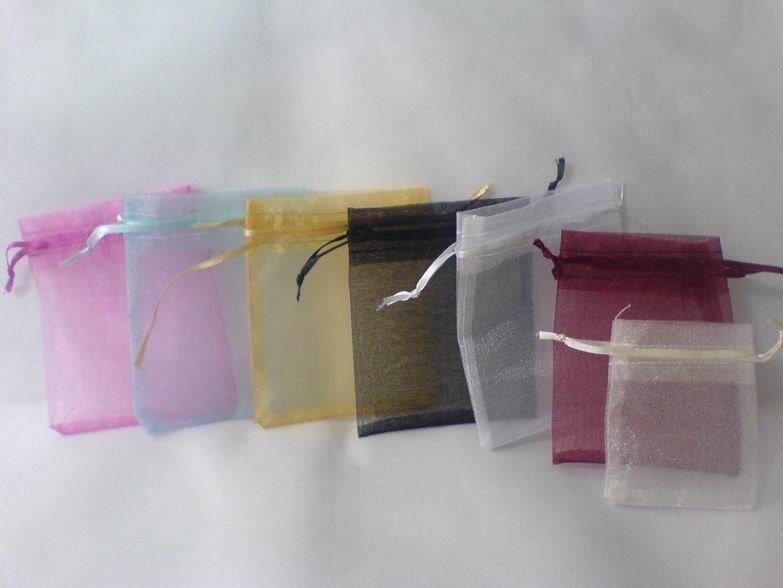 OEM Colorful drawstring organza gift pouches sheer bag for Fragrances