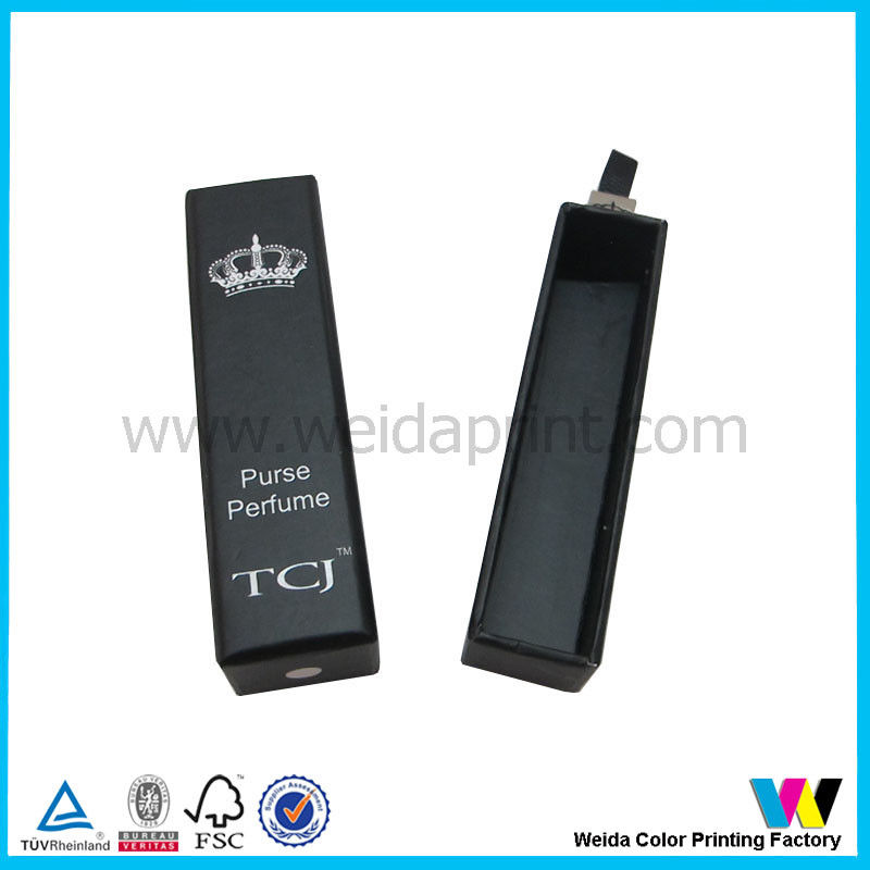 Black Matt Small Drawer Style Paper Packaging Boxes with Rope Handle At One End