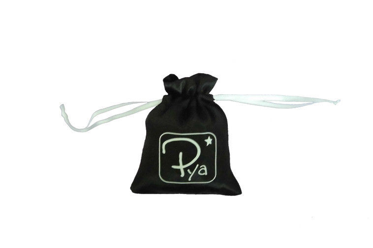 Black & White Satin Drawstring Pouch  ,  Mini Satin Drawstring Bags