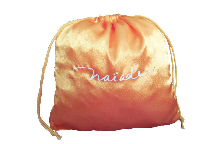 Royal Yellow Satin Drawstring Pouch Anti-Scratch For Advertisement