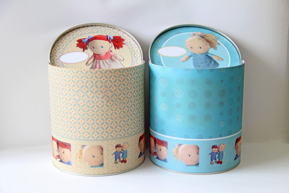 Glossy Lamination Pets Toy Paper Composite Cans / Tube , Dia 73 mm / H 100 mm